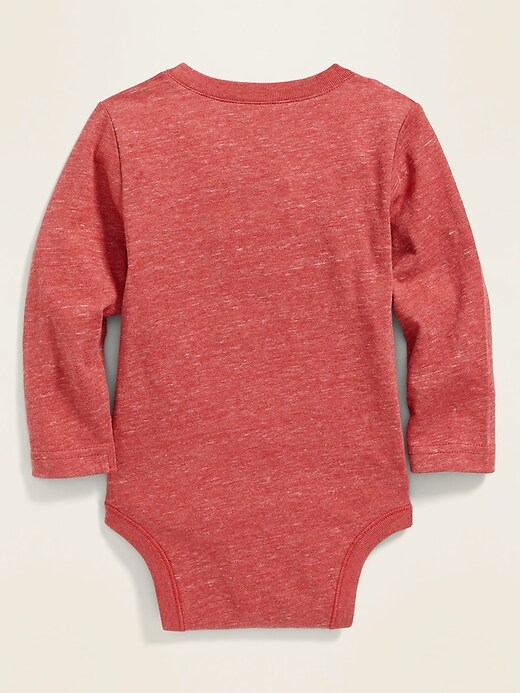View large product image 2 of 2. Slub-Knit Henley Bodysuit for Baby