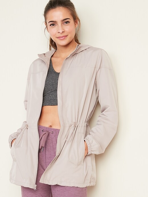 Image number 1 showing, Go-H20 Water-Resistant Lightweight Hooded Anorak for Women