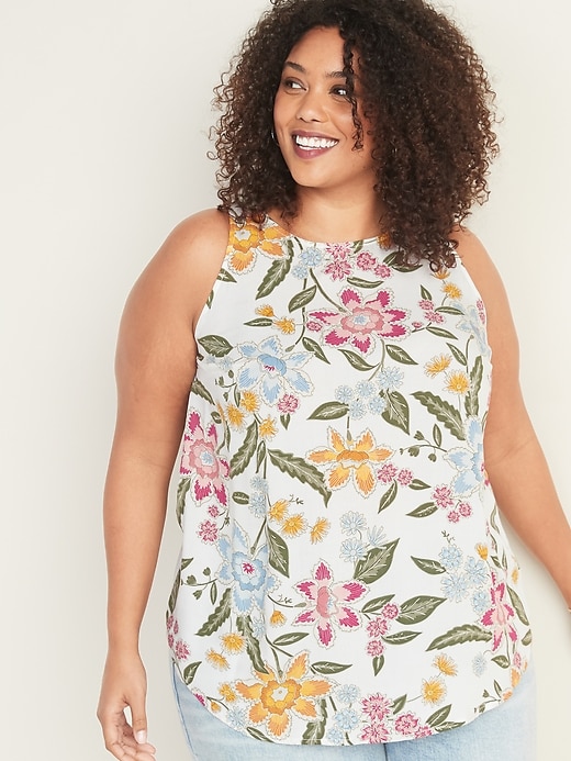 View large product image 1 of 1. High-Neck Sleeveless Plus-Size Top