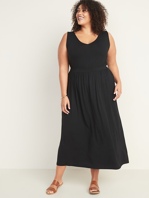 Image number 1 showing, Sleeveless Plus-Size Waist-Defined Maxi Dress