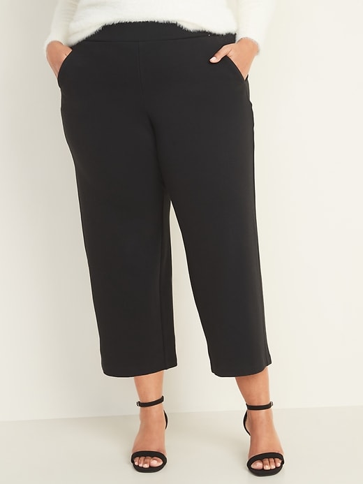 View large product image 1 of 3. High-Waisted Secret-Slim Pockets Plus-Size Wide-Leg Stevie Pants