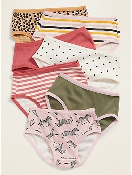 Old Navy Toddler Girls Underwear 2T-3T Panties 7 PACK Solid Colors #31823