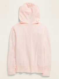 View large product image 4 of 4. Lightweight Logo-Graphic Zip Hoodie for Girls
