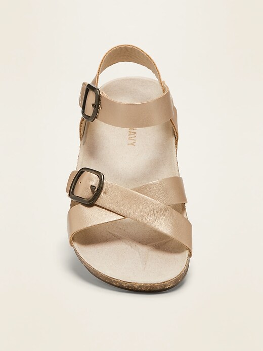 View large product image 2 of 4. Faux-Leather Buckled Sandals for Toddler Girls