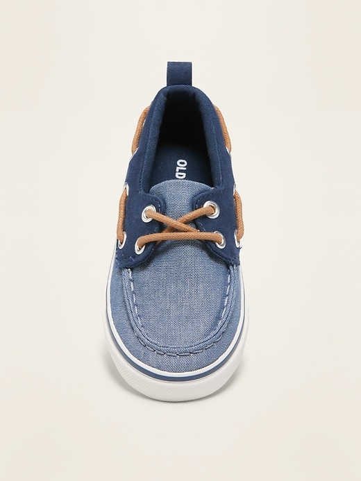 View large product image 2 of 4. Chambray Boat Shoes for Toddler Boys