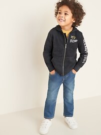 View large product image 3 of 4. Slub-Knit Logo-Graphic Zip Hoodie for Toddler Boys
