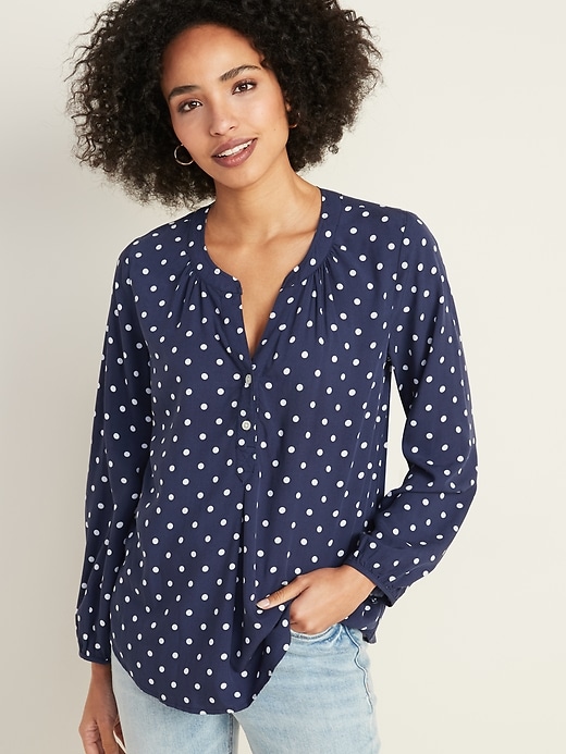 Image number 1 showing, Relaxed Popover Blouse for Women