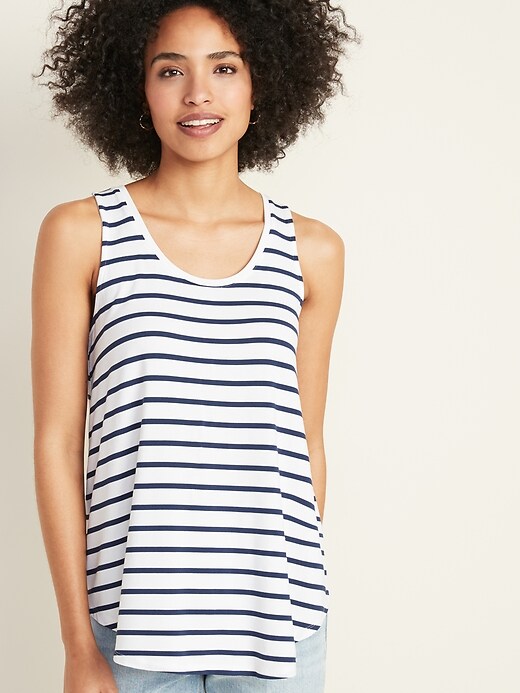 View large product image 1 of 3. Luxe Striped Swing Tank Top for Women