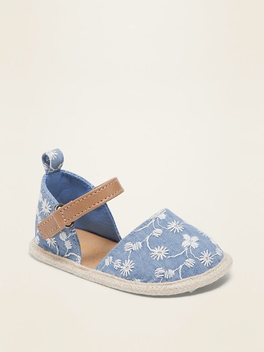 View large product image 1 of 1. Ankle-Strap Eyelet Espadrille Sandals for Baby