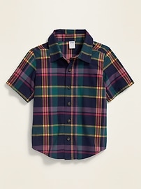 View large product image 4 of 6. Plaid Poplin Shirt for Toddler Boys
