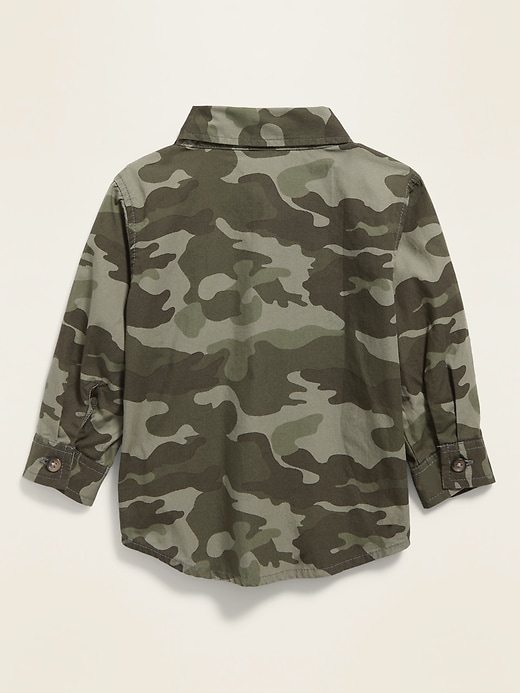 View large product image 2 of 2. Camo Long-Sleeve Poplin Shirt for Baby