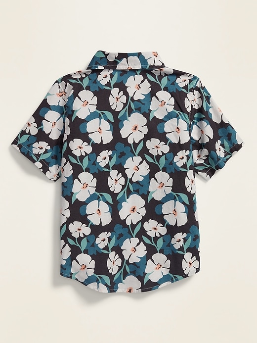 View large product image 2 of 6. Floral-Print Built-In Flex Poplin Shirt for Toddler Boys