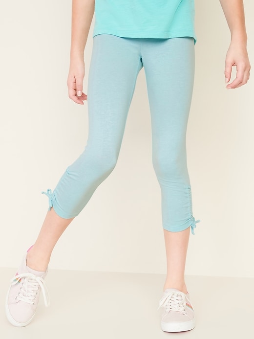 View large product image 1 of 2. Cropped Ruched-Hem Leggings for Girls