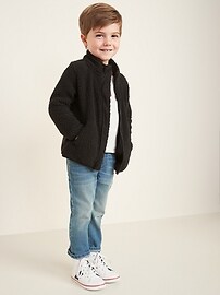 View large product image 3 of 4. Sherpa Mock-Neck Zip Jacket for Toddler Boys