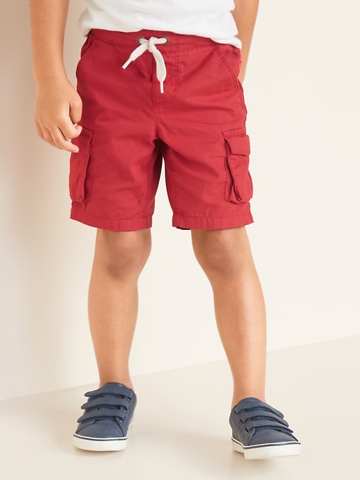 Old Navy Functional-Drawstring Canvas Cargo Shorts for Toddler Boys. 1