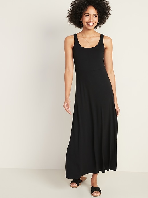 Old Navy Scoop-Neck Fit & Flare Maxi Dress for Women. 1