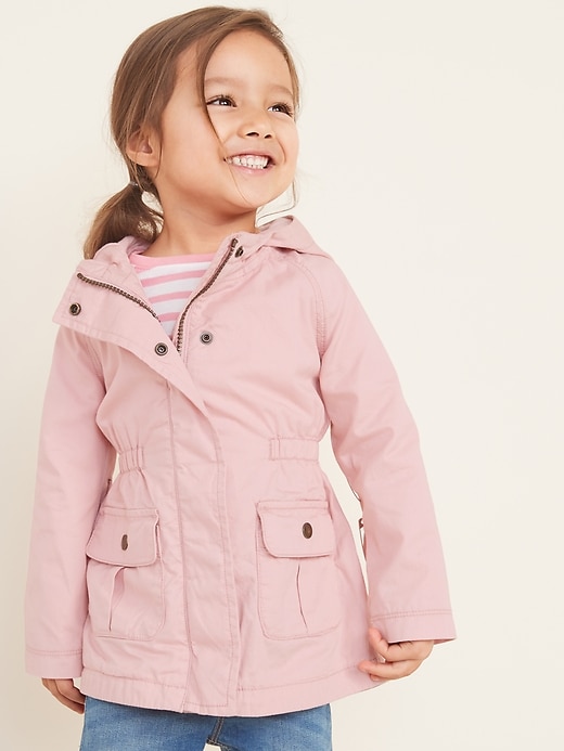 View large product image 1 of 1. Hooded Twill Utility Scout Jacket for Toddler Girls