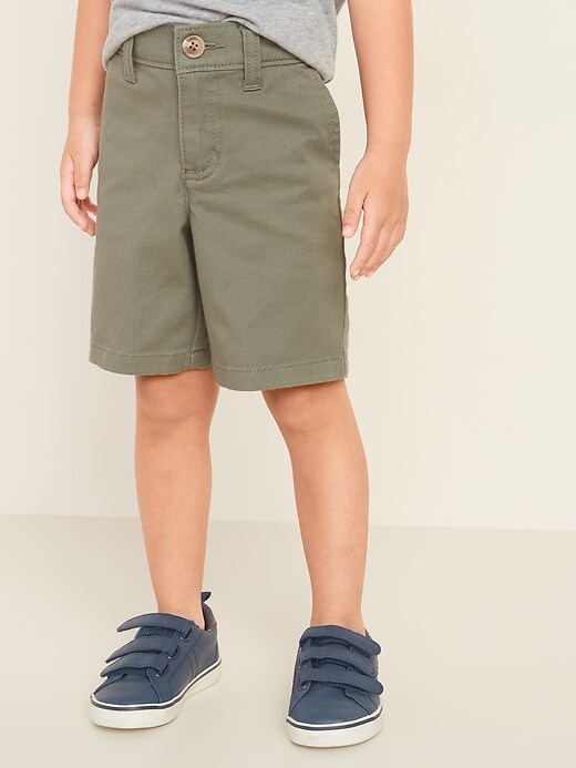 View large product image 1 of 1. Twill Built-In Flex Khaki Shorts for Toddler Boys