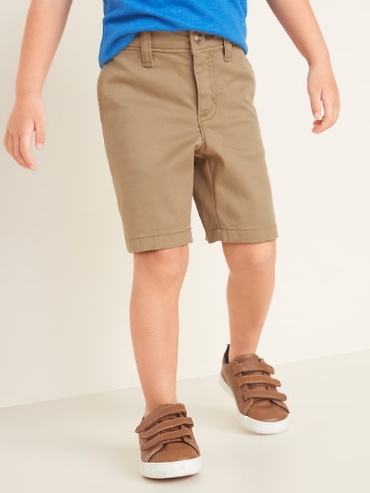 flex khaki shorts