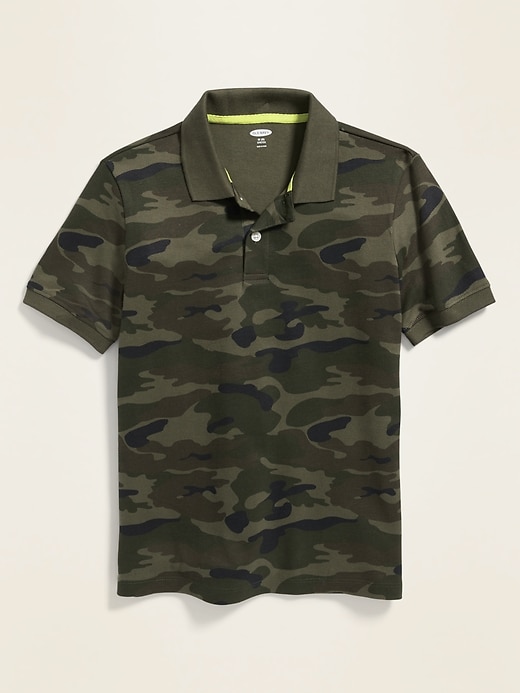 View large product image 1 of 3. Built-In Flex Pique Uniform Polo For Boys