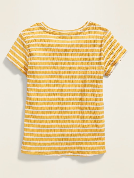 View large product image 2 of 4. Striped Textured-Knit Tie-Hem Top for Toddler Girls
