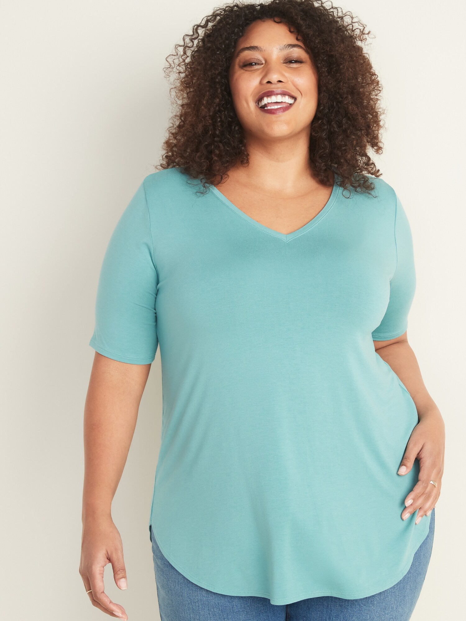 Luxe Plus Size V Neck Tunic Tee Old Navy