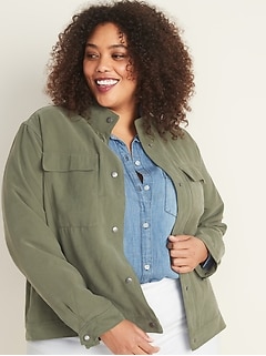 utility jacket women's plus size