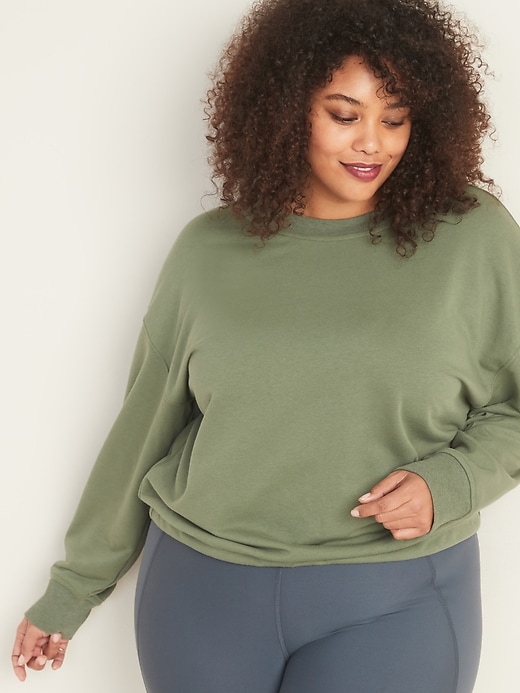 View large product image 1 of 1. French Terry Tie-Back Plus-Size Sweatshirt