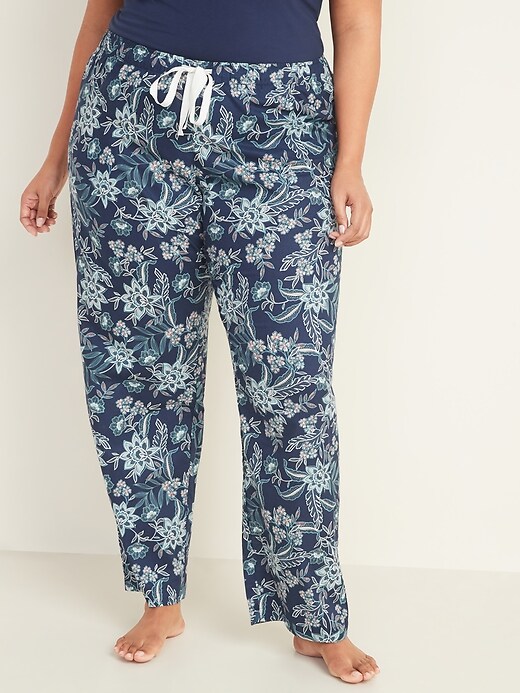 View large product image 1 of 1. Printed Poplin Plus-Size Pajama Pants