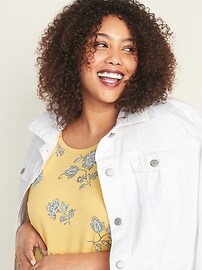 View large product image 3 of 3. Luxe Plus-Size Floral Elbow-Sleeve Tunic Tee