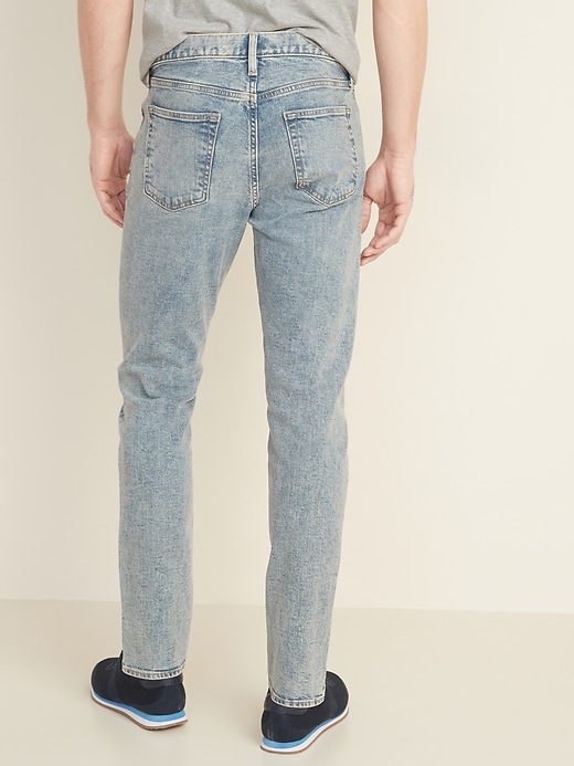 View large product image 2 of 2. Relaxed Slim Built-In Flex Distressed Acid-Wash Jeans