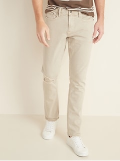 distressed khaki pants