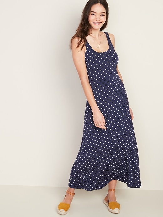 View large product image 1 of 2. Scoop-Neck Fit & Flare Maxi Dress