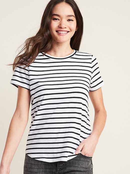 View large product image 1 of 3. EveryWear Striped Short-Sleeve Tee for Women