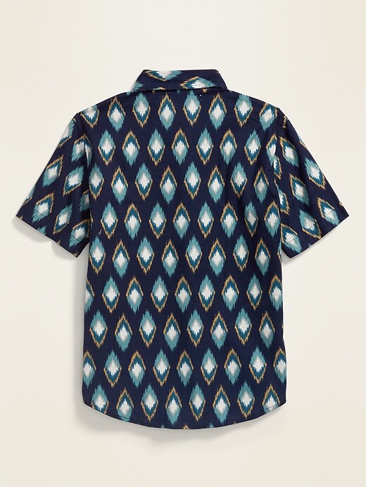View large product image 2 of 3. Printed Built-In Flex Short-Sleeve Oxford Shirt for Boys