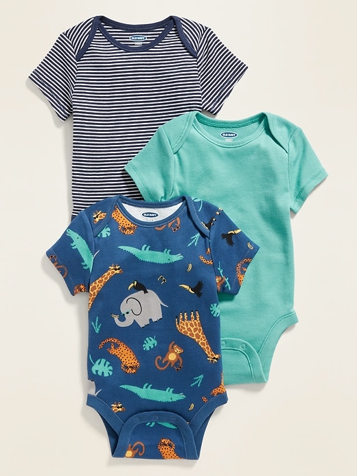View large product image 1 of 2. Short-Sleeve Bodysuit 3-Pack for Baby