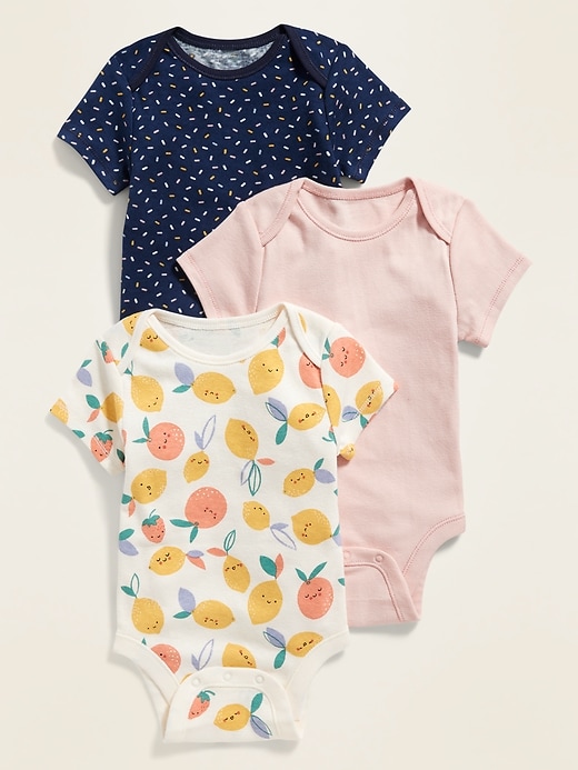 View large product image 1 of 1. Short-Sleeve Bodysuit 3-Pack for Baby