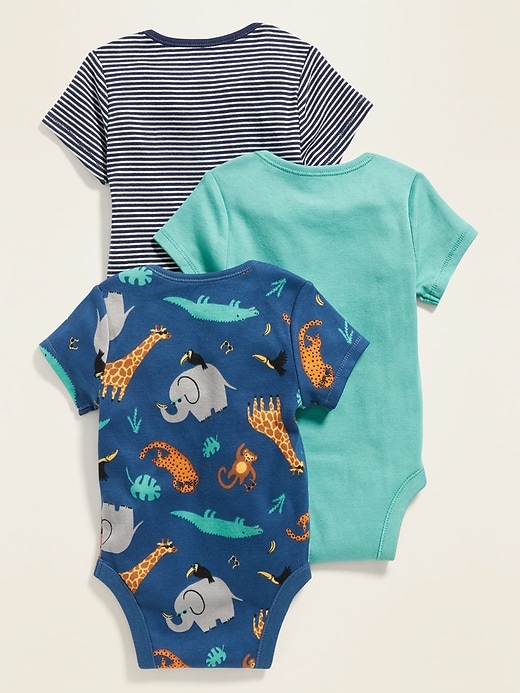 View large product image 2 of 2. Short-Sleeve Bodysuit 3-Pack for Baby