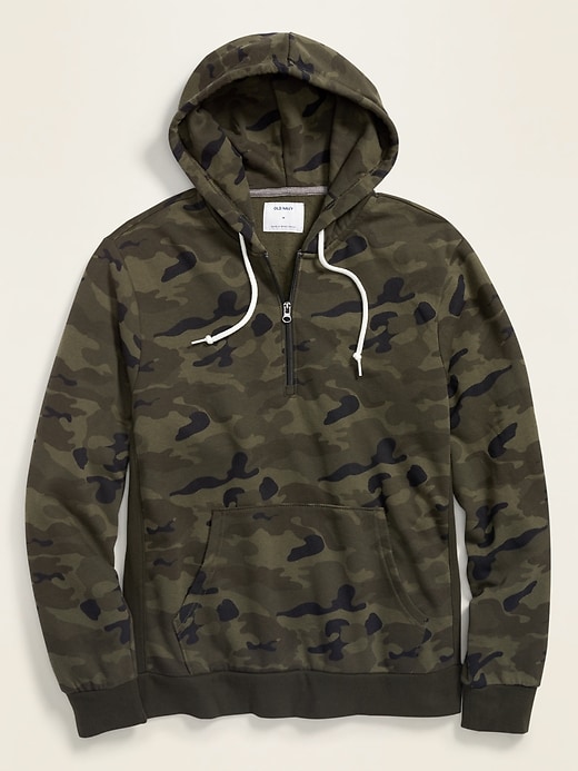 Image number 6 showing, Camo  Quarter Zip Rib-Knit Side-Panel Hoodie