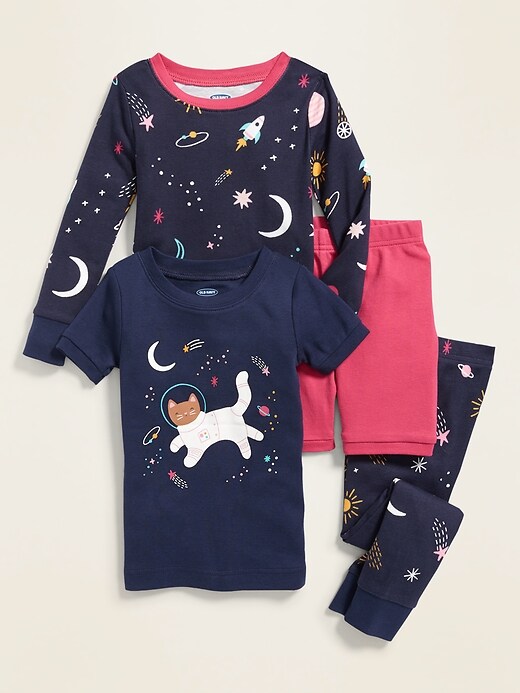 View large product image 1 of 2. 4-Piece Graphic Pajama Set for Toddler & Baby