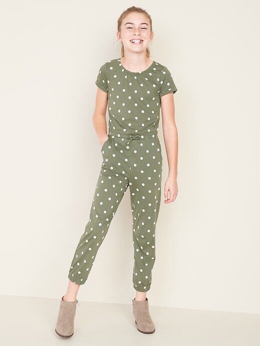 View large product image 1 of 1. Printed Jersey Jumpsuit for Girls