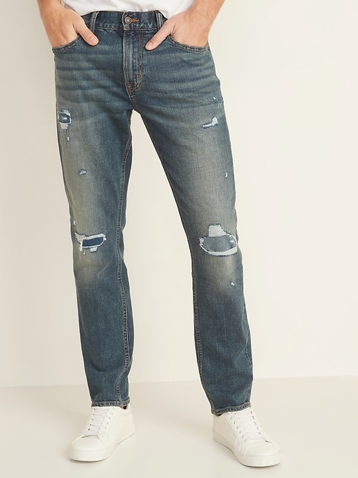 View large product image 1 of 2. Slim Built-In Flex Distressed Jeans