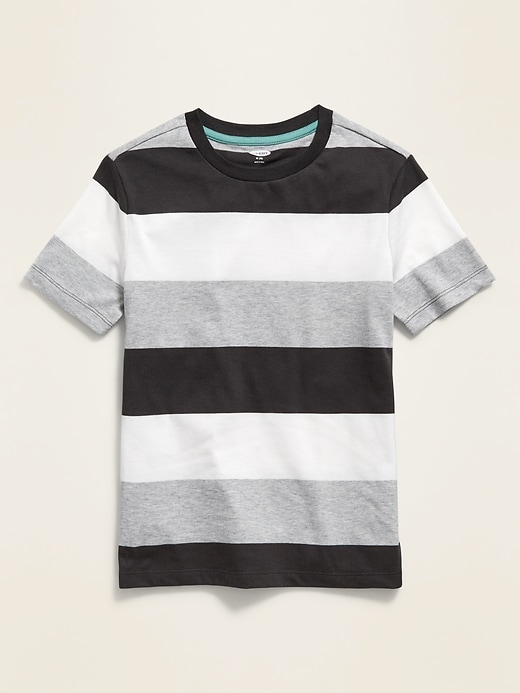 Old Navy Bold-Stripe Softest T-Shirt for Boys gray. 1