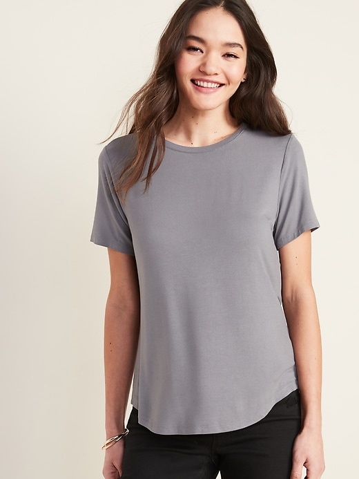 View large product image 1 of 3. Luxe Crew-Neck T-Shirt for Women