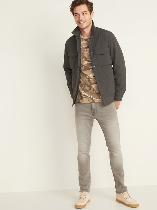 Image number 3 showing, Water-Resistant Nylon Snap-Front Shirt Jacket