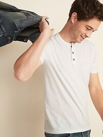 View large product image 3 of 3. Soft-Washed Jersey Henley Tee