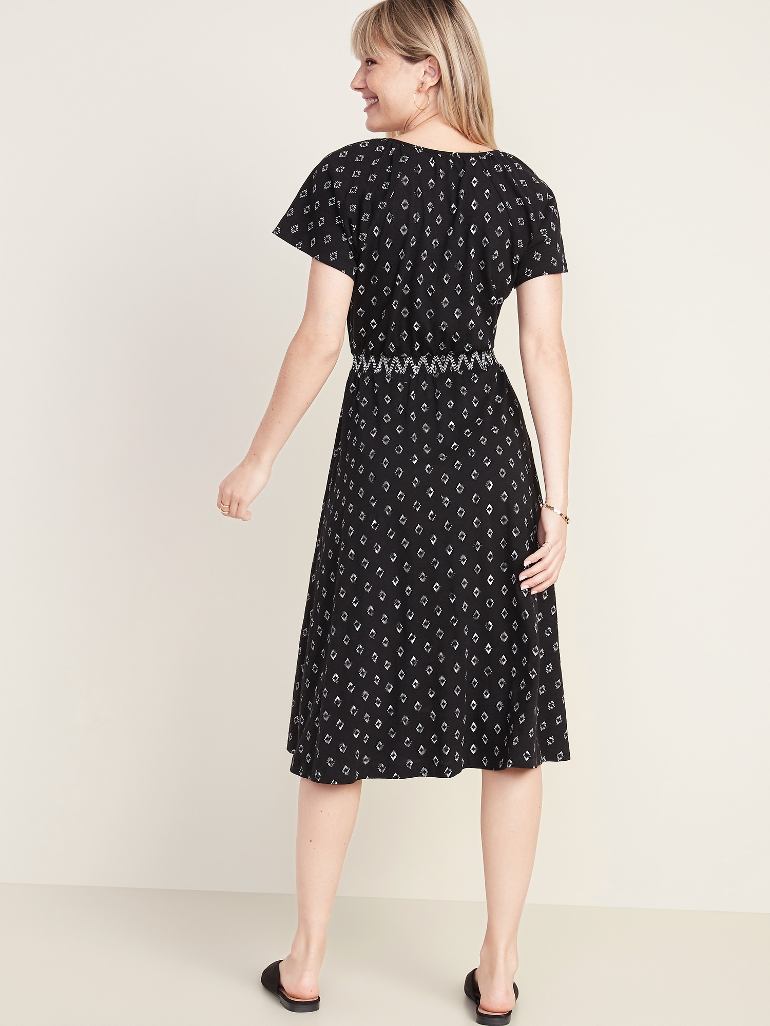 waist defined midi dress