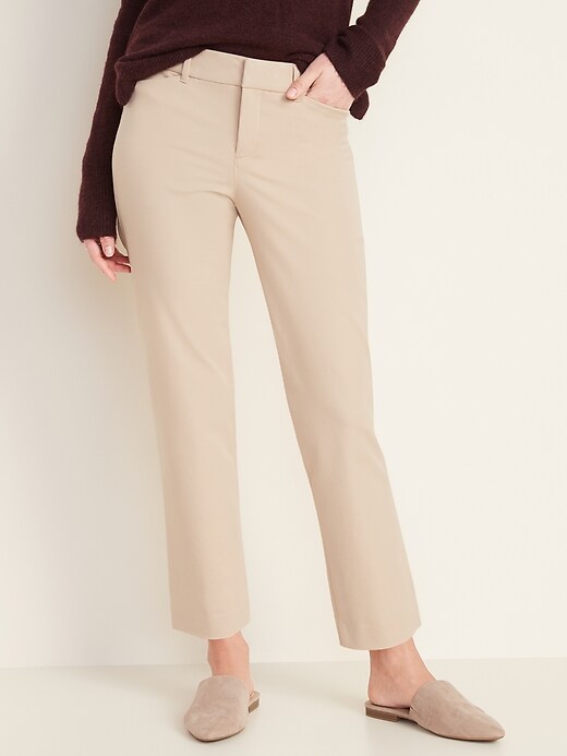 View large product image 1 of 1. All-New Mid-Rise Pixie Straight-Leg Ankle Pants for Women