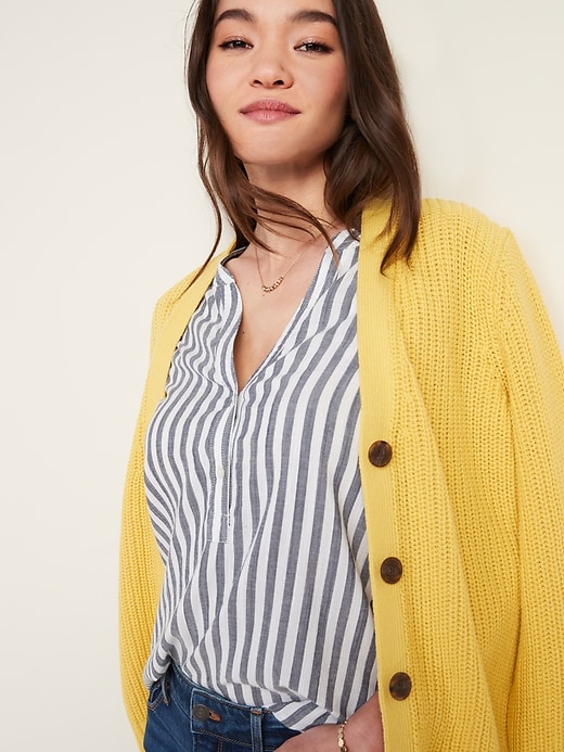 Image number 4 showing, Vertical-Stripe Split-Neck Popover Tunic for Women