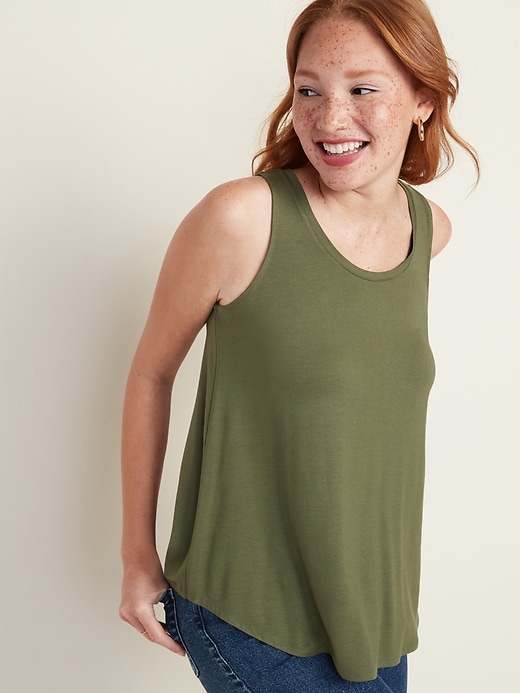Image number 1 showing, Luxe Scoop-Neck Tank for Women 